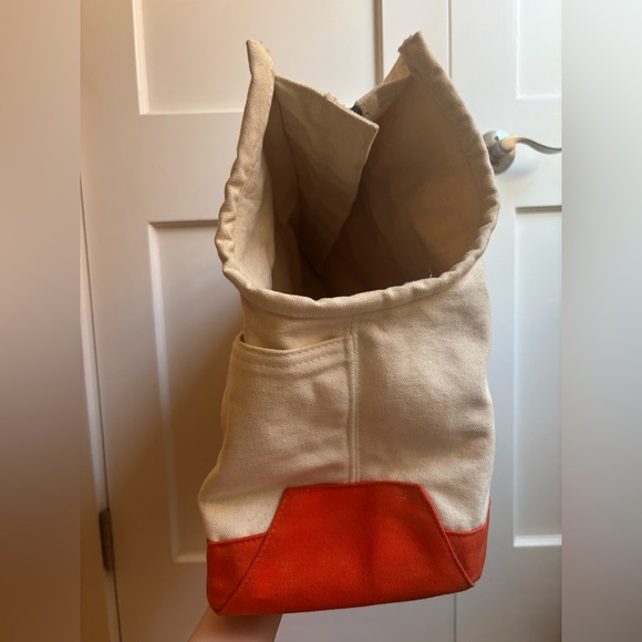 EUC Love Thy Beast Canvas Pet Carrier Tote in Natural & Orange - Picture 8 of 12